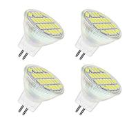 Akynite Faretto MR11 GU4 12V 4W LED Luce Fredda 6000K, 120°, 400LM, Ø35mm MR11 35W Alogene Equivalente, AC DC 12V-24V GU4 Faretto da Incasso LED per Cappa Cucina Camper, set di 4