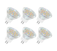 Akynite GU4 MR11 2W 12V LED Luce Calda 3000K, 120 gradi, 250LM, Equivalente Alogene MR11 10W 20W, AC DC 12V-24V Ø35mm GU4 Faretti LED Calda per Cappa Cucina Camper, non dimmerabile, set di 6