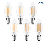 Akynite Lampadina Candela LED E14 Dimmerabile Luce Calda 2700K, 400LM, AC 230V, C35 E14 4W LED Equivalente a 40W, Lampadine Filamento LED E14 Dimmerabile per Lampadario, set di 6