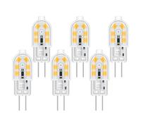 Akynite Lampadine G4 2W LED 12V Luce Naturale 4000K, 200LM, Equivalente Lampada Alogena G4 10W 20W, non dimmerabile, AC DC 12V G4 LED Luce Naturale per Cappa Cucina, Lampadario, set di 6