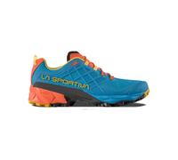 La Sportiva Akira II - scarpe trail running - uomo 45,5 EU Light Blue/Orange man Vegan,Recycled Polyester,Ortholite,Impact Brake System