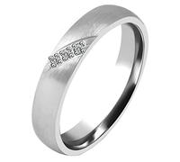 Akzent - Anelli per partner, anelli di fidanzamento in argento Sterling 925 con zirconi + incisione, 56, Argento sterling, Zirconia cubica