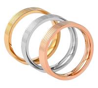 Akzent Anello da donna in acciaio inox lucido, misura 60, adatto per fidanzamento o matrimonio, idea regalo per donna con confezione regalo