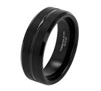 Akzent Anello da uomo in acciaio inox, misura 65, satinato, fidanzamento o matrimonio, regalo da uomo con confezione regalo