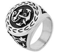 Akzent Anello da uomo in acciaio inox, misura 66, lucido, fidanzamento o matrimonio, idea regalo per uomo, confezione regalo inclusa
