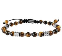 Akzent Bracciale a sfera in acciaio inox da donna, colore argento, lunghezza 19,5 cm, chiusura magnetica, 100% impermeabile e delicato sulla pelle, bracciale da donna