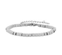 Akzent Bracciale a sfera in acciaio inox, da donna, in argento e oro, lunghezza 15 + 5 cm, chiusura a moschettone, 100% impermeabile e delicato sulla pelle, bracciale da donna, Eine Grösse, Acciaio