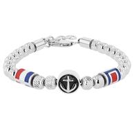 Akzent Bracciale a sfera in acciaio inox, unisex, bicolore, lunghezza 21,5 cm, chiusura a moschettone, 100% impermeabile e delicato sulla pelle, bracciale unisex