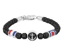 Akzent Bracciale a sfera in acciaio inox, unisex, bicolore, lunghezza 21,5 e 18,5 cm, chiusura a moschettone, 100% impermeabile e delicato sulla pelle, bracciale unisex, Eine Grösse, Acciaio