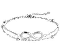 Akzent Bracciale da donna in acciaio inox color argento e oro, lunghezza 17 + 3 cm, chiusura a moschettone, 100% impermeabile e delicato sulla pelle | Bracelet for Woman, 17 cm, Acciaio inossidabile
