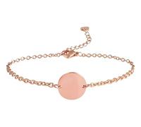 Akzent Bracciale da donna in acciaio inox color argento e oro, lunghezza 17 + 3 cm, chiusura a moschettone, 100% impermeabile e delicato sulla pelle | Bracelet for Woman, Eine Grösse, Acciaio