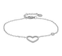 Akzent Bracciale da donna in acciaio inox color argento e oro, lunghezza 17 cm, chiusura a moschettone, 100% impermeabile e delicato sulla pelle | Bracelet for Woman, Eine Grösse, Acciaio inossidabile
