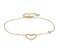 Akzent Bracciale da donna in acciaio inox color argento e oro, lunghezza 17 cm, chiusura a moschettone, 100% impermeabile e delicato sulla pelle | Bracelet for Woman, Eine Grösse, Acciaio inossidabile