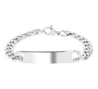 Akzent Bracciale da donna in acciaio inox color argento e oro, lunghezza 18 cm, chiusura a moschettone, 100% impermeabile e delicato sulla pelle | Bracelet for Woman, Eine Grösse, Acciaio inossidabile