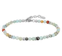 Akzent Bracciale da donna in acciaio inox color argento, lunghezza 17 cm, chiusura a moschettone, 100% impermeabile e delicato sulla pelle, bracciale da donna