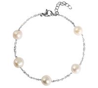 Akzent Bracciale da donna in acciaio inox color argento, lunghezza 18 + 3 cm, chiusura magnetica, 100% impermeabile e delicato sulla pelle, bracciale da donna