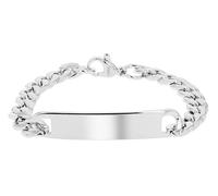 Akzent Bracciale da donna in acciaio inox color argento, lunghezza 18 cm, chiusura a moschettone, 100% impermeabile e delicato sulla pelle, bracciale da donna