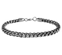 Akzent Bracciale da donna in acciaio inox color argento, lunghezza 22 cm, chiusura a moschettone, 100% impermeabile e delicato sulla pelle, bracciale da donna
