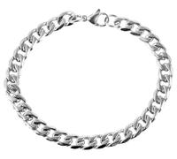Akzent Bracciale da donna in acciaio inox color argento, oro e nero, lunghezza 21 cm, chiusura a moschettone, 100% impermeabile e delicato sulla pelle, bracciale da donna, Eine Grösse, Acciaio