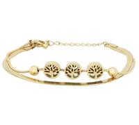 Akzent Bracciale da donna in acciaio inox color oro, lunghezza 16 cm, chiusura a moschettone, 100% impermeabile e delicato sulla pelle | Bracelet for Woman