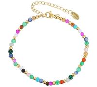 Akzent Bracciale da donna in acciaio inox color oro, lunghezza 18,5 cm, chiusura a moschettone, 100% impermeabile e delicato sulla pelle | Bracelet for Woman