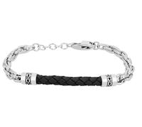 Akzent Bracciale da donna in acciaio inox, colore nero, lunghezza 21 cm, chiusura a clip, 100% impermeabile e delicato sulla pelle | Bracelet for Woman