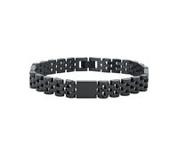 Akzent Bracciale da donna in acciaio inox, nero, lunghezza 21 cm, chiusura a gancio, 100% impermeabile e delicato sulla pelle, bracciale da donna
