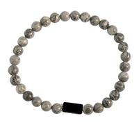Akzent Bracciale da donna in pietra naturale, colore grigio, lunghezza 17 cm, elastico | 100% impermeabile e delicato sulla pelle | Bracelet for Woman