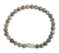 Akzent Bracciale da donna in pietra naturale, colore grigio, lunghezza 17 cm, elastico | 100% impermeabile e delicato sulla pelle | Bracelet for Woman, Eine Grösse, Pietra