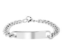 Akzent Bracciale in acciaio inox unisex in argento e oro, lunghezza 21 cm, chiusura a moschettone, 100% impermeabile e delicato sulla pelle, bracciale unisex, Eine Grösse, Acciaio inossidabile