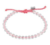 Akzent - Bracciale Rosa in Nylon con Perle in Vetro Riciclato e Elementi in Acciaio Inox
