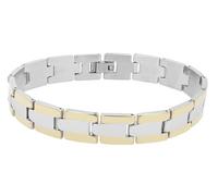 Akzent Bracciale unisex in acciaio inox bicolore | lunghezza 21,5 cm | chiusura a moschettone | 100% impermeabile e delicato sulla pelle | Bracelet for Unisex
