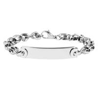 Akzent Bracciale unisex in acciaio inox color argento, 100% impermeabile e delicato sulla pelle