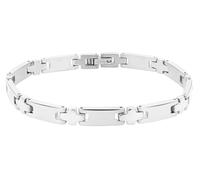 Akzent Bracciale unisex in acciaio inox color argento e oro, lunghezza 21 cm, chiusura a clip, 100% impermeabile e delicato sulla pelle, bracciale unisex, Eine Grösse, Acciaio inossidabile