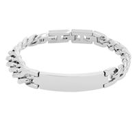Akzent Bracciale unisex in acciaio inox color argento, lunghezza 19 cm, chiusura a clip, 100% impermeabile e delicato sulla pelle, bracciale unisex