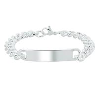 Akzent Bracciale unisex in acciaio inox color argento, lunghezza 21 cm, chiusura a moschettone, 100% impermeabile e delicato sulla pelle, bracciale unisex