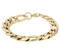 Akzent Bracciale unisex in acciaio inox color oro, lunghezza 21 cm, chiusura a moschettone, 100% impermeabile e delicato sulla pelle, bracciale unisex