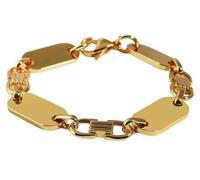 Akzent Bracciale unisex in acciaio inox color oro, lunghezza 21 cm, chiusura a moschettone, 100% impermeabile e delicato sulla pelle, bracciale unisex