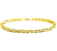 Akzent Bracciale unisex in acciaio inox color oro, lunghezza 22 cm, chiusura a moschettone, 100% impermeabile e delicato sulla pelle, bracciale unisex