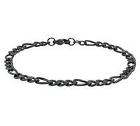 Akzent Bracciale unisex in acciaio inox nero e oro, 100% impermeabile e delicato sulla pelle, 18 cm, Acciaio inossidabile