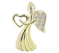 Akzent Ciondolo a forma di albero della vita, da donna, in argento 925, rodiato, 14,5 mm, 100% impermeabile e delicato sulla pelle, 1.5, Argento, Zirconia cubica