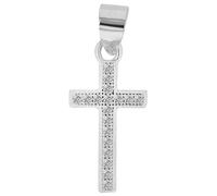 Akzent Ciondolo da donna a forma di cuore, in argento 925, rodiato, 2 mm, 100% impermeabile e delicato sulla pelle, 1.7, Argento, Zirconia cubica