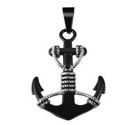 Akzent Ciondolo in acciaio inox bicolore unisex | ciondolo a forma di ancora, larghezza 3,6 cm | chiusura con occhielli | charm senza collana | regalo per uomo e donna | 100% impermeabile e delicato