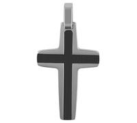 Akzent Ciondolo in acciaio inox bicolore unisex | ciondolo a forma di croce, larghezza 3,6 cm | chiusura con occhielli | charm senza collana | regalo per uomo e donna | 100% impermeabile e delicato