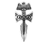 Akzent Ciondolo in acciaio inox color argento, unisex, 2,1 cm di larghezza, chiusura con occhielli, ciondolo senza collana, regalo per uomo e donna, 100% impermeabile e delicato sulla pelle
