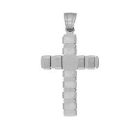 Akzent Ciondolo in acciaio inox color argento unisex | ciondolo a forma di croce, larghezza 2,2 cm | chiusura con occhielli | charm senza collana | regalo per uomo e donna | 100% impermeabile e