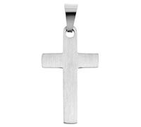 Akzent Ciondolo in acciaio inox color argento, unisex, larghezza 1,7 cm, chiusura con occhielli, ciondolo senza collana, regalo per uomo e donna, 100% impermeabile e delicato sulla pelle