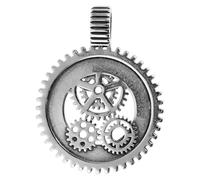 Akzent Ciondolo in acciaio inox color argento, unisex, larghezza 3,5 cm, chiusura con occhielli, ciondolo senza collana, regalo per uomo e donna, 100% impermeabile e delicato sulla pelle