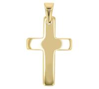 Akzent Ciondolo in acciaio inox color oro unisex | ciondolo a forma di croce, larghezza 1,9 cm | chiusura con occhielli | charm senza collana | regalo per uomo e donna | 100% impermeabile e delicato