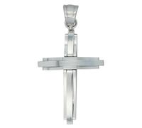 Akzent Ciondolo in acciaio inox per unisex | ciondolo a forma di croce, larghezza 2,0 cm | chiusura con occhielli | charm senza collana | regalo per uomo e donna | 100% impermeabile e delicato sulla